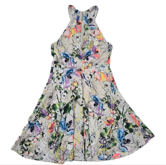 Express Floral Halter Dress - Multicolor - Picture 3 of 7